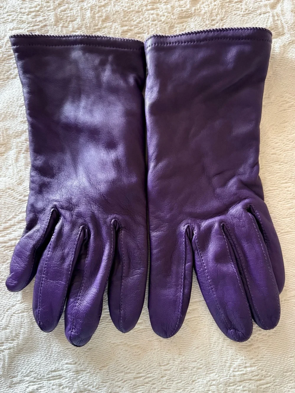 Aris Genuine Leather Lined Gloves | Purple |Size 8 | Style 834C1